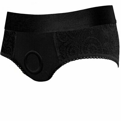 Classic Lace Panty Harness - Black