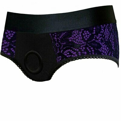 Classic Lace Panty Harness - Purple