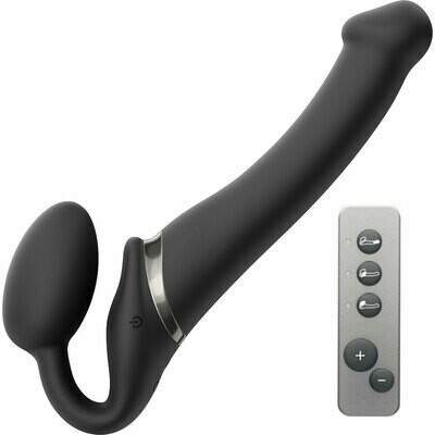 Strap-on-Me Double Ended Vibe Remote Control - Medium - Black