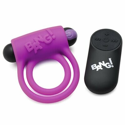 Bang! Vibrating Silicone Rechargeable C-Ring - Remote Control - Purple