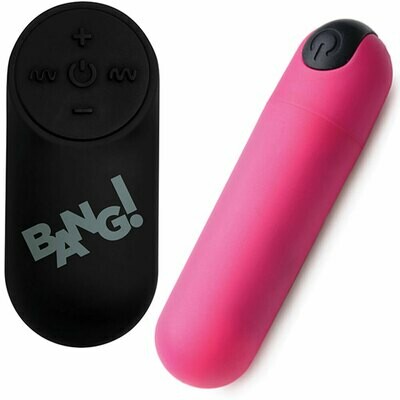 Bang! Vibrating Silicone Rechargeable Bullet - Remote Control - Pink