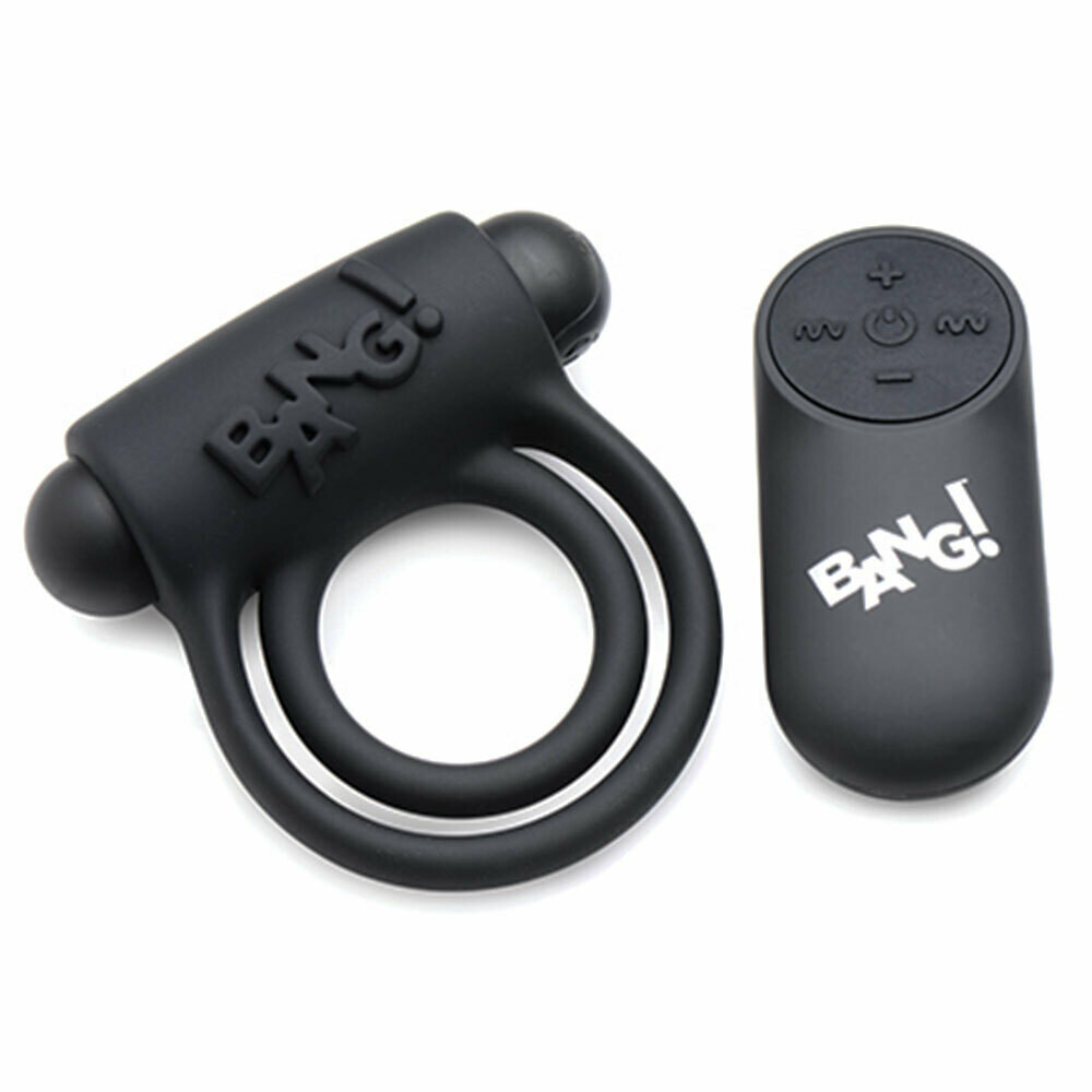 Bang! Vibrating Silicone Rechargeable C-Ring - Remote Control - Black