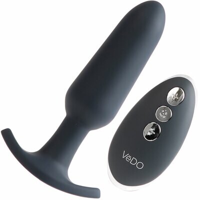 VeDO Bump Plus Rechargeable Silicone Anal Vibrator with Remote Control - Black