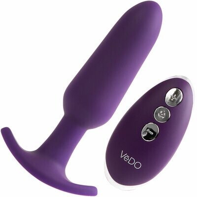 VeDO Bump Plus Rechargeable Silicone Anal Vibrator with Remote Control - Purple