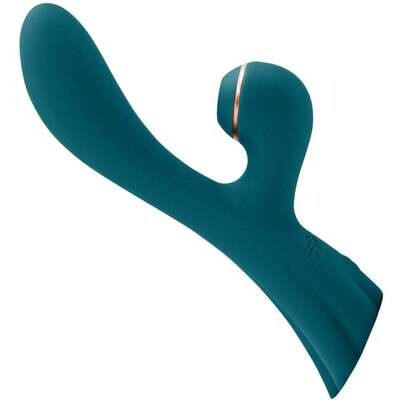 Luxe Aura Rechargeable Silicone Clitoral Stimulator - Teal