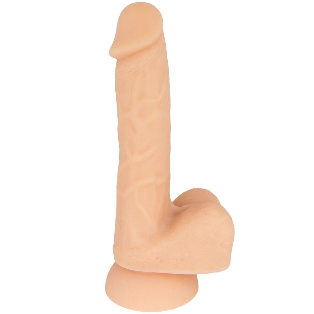 8&quot; Lennox Realistic Silicone Dual Density Suction Cup Dildo, Color: Vanilla