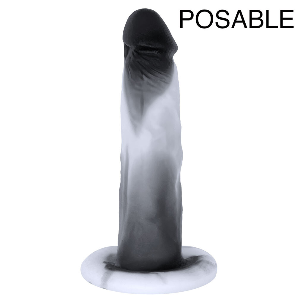 6&quot; SoReal Colors Collection - Posable Dual Density Silicone Dildo - Black Sky