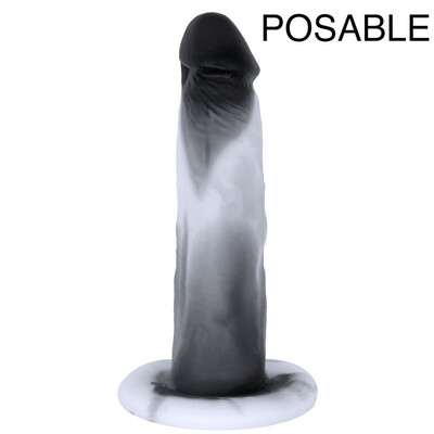 6" SoReal Colors Collection - Posable Dual Density Silicone Dildo - Black Sky