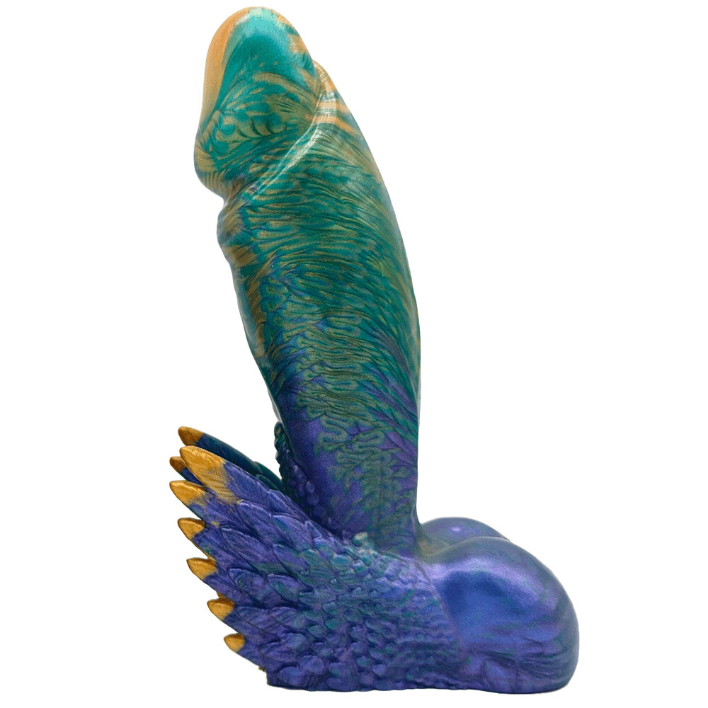6.5" Fascinus Winged Phallus - Silicone Dildo by Uberrime - OG Peacock II