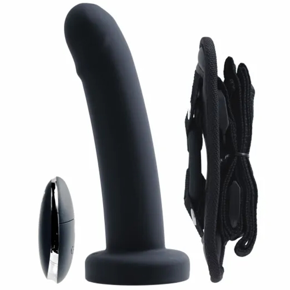 Strapped - Rechargeable Vibrating Strap On by Vedo - Purple or Black, Color: Purple