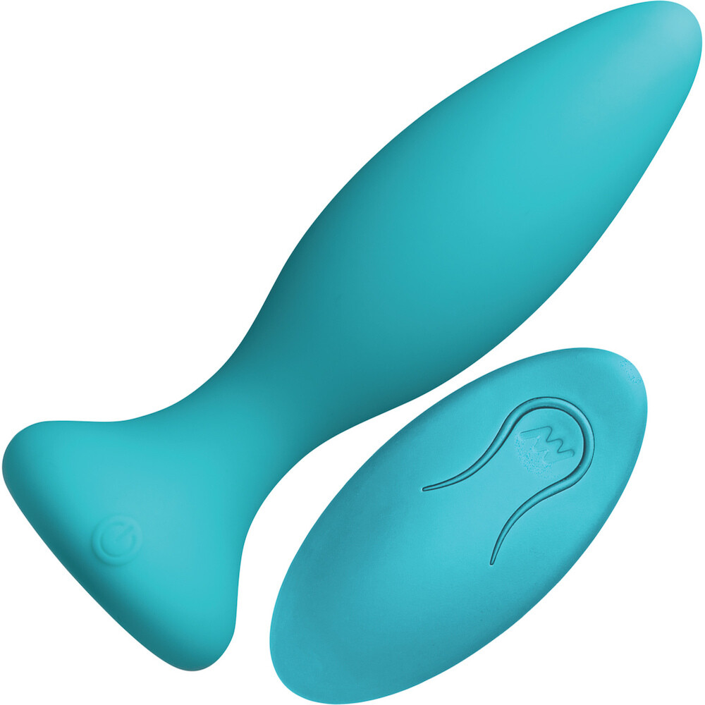doc johnson aplay beginner vibrating anal plug with remote control teal