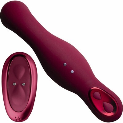 Ruby Glow Blush Remote Silicone Ride On Vibe Combo+ Wand by Rocks Off