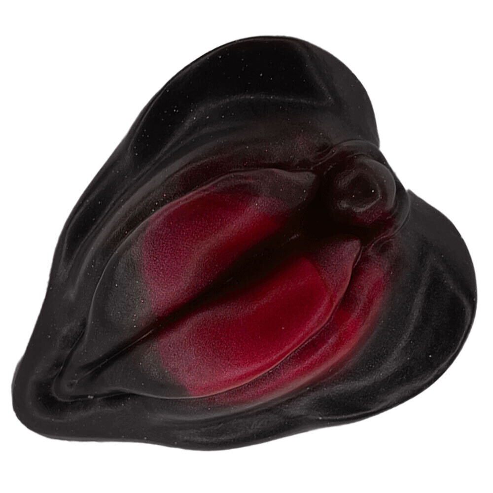 LaBae - Silicone Heart Labia Grinder by Uberrime - Red to Black Luster