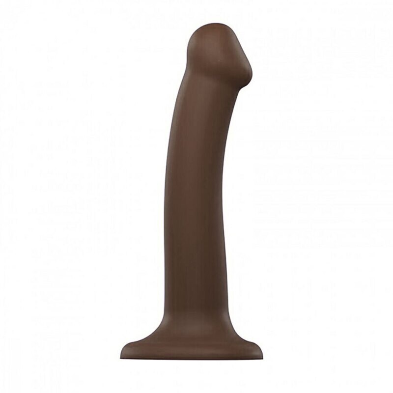 6.5&quot; Strap-On-Me Silicone Dual Density Posable Dildo - Chocolate - Medium