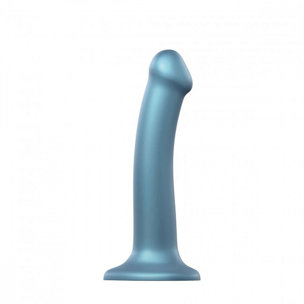 6.5&quot; Strap-On-Me Silicone Suction Cup Dildo - Metallic Blue