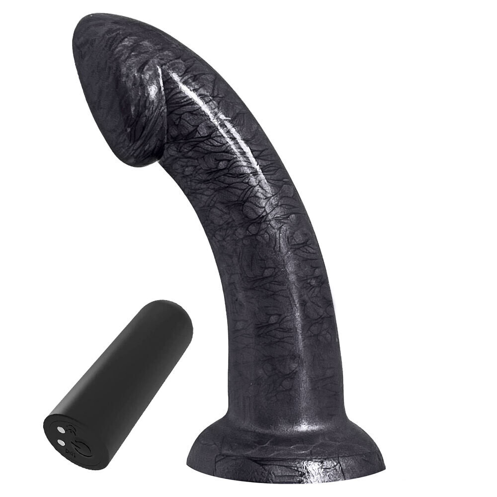 6&quot; Spark Super Soft Rechargeable Vibe Dildo - Pearlescent Black