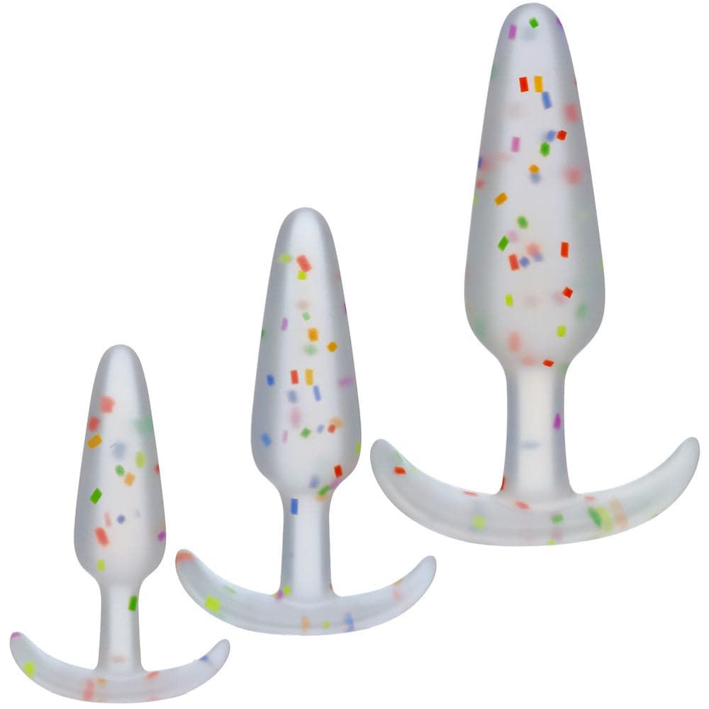 Mood Naughty Anal Plug Training Set - Pride Confetti