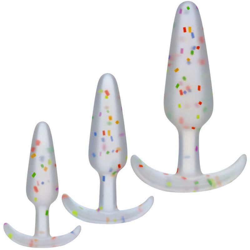 Mood Naughty Anal Plug Training Set - Pride Confetti