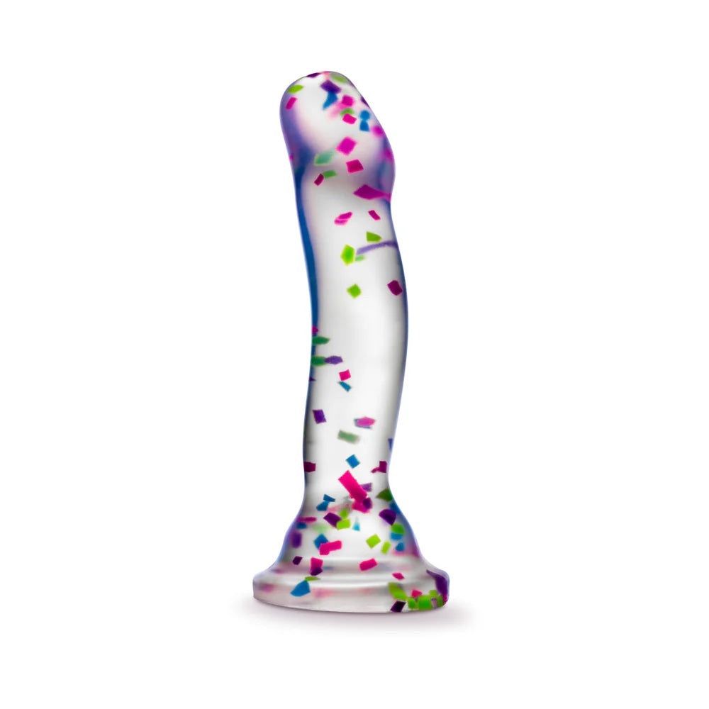 7.5&quot; Neo Elite Hanky Panky Glow in the Dark Silicone Dildo - Confetti