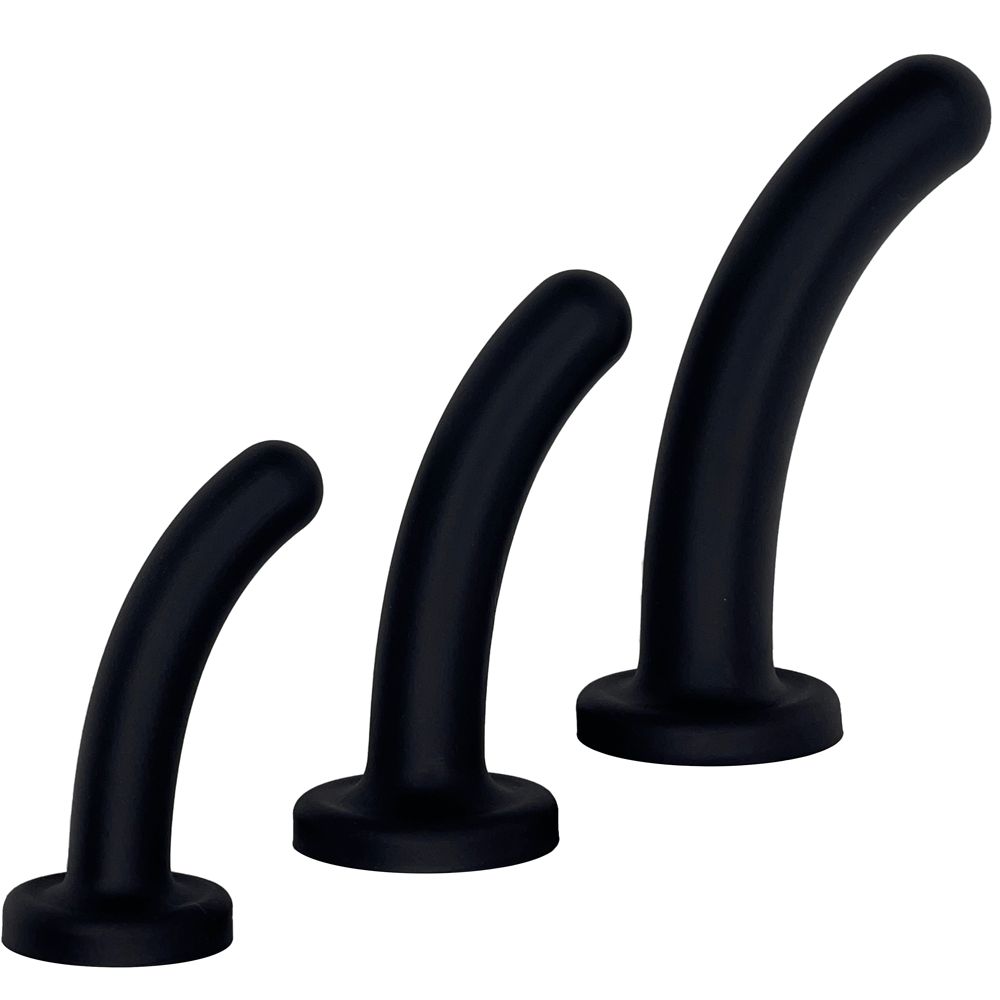 Explore Silicone Dildo Set - Set of 3 - Black