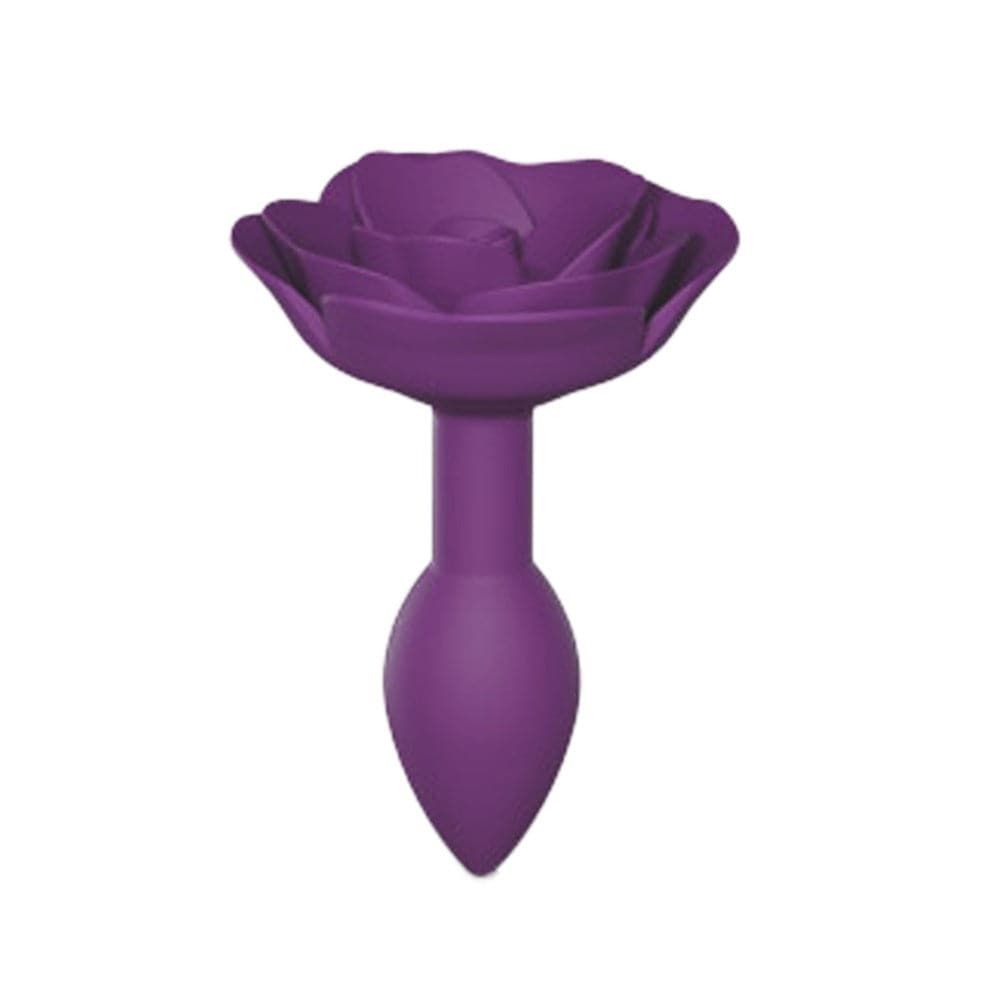 Lovely Planet Open Roses Silicone Anal Plug - Purple Rain - Small