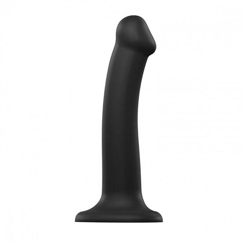 6.5&quot; Strap-On-Me Silicone Dual Density Posable Dildo - Black - Medium