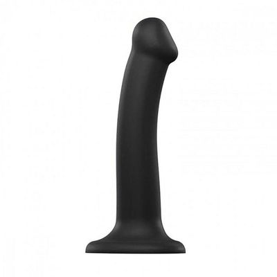 6.5&quot; Strap-On-Me Silicone Dual Density Posable Dildo - Black - Medium
