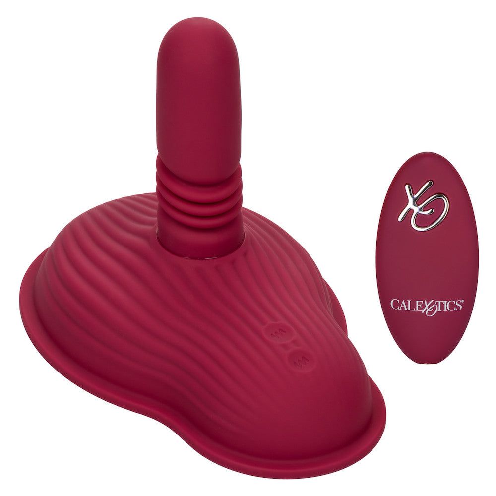 Dual Rider Rechargeable Silicone Remote Control Thrust &amp; Grind Massager - Red