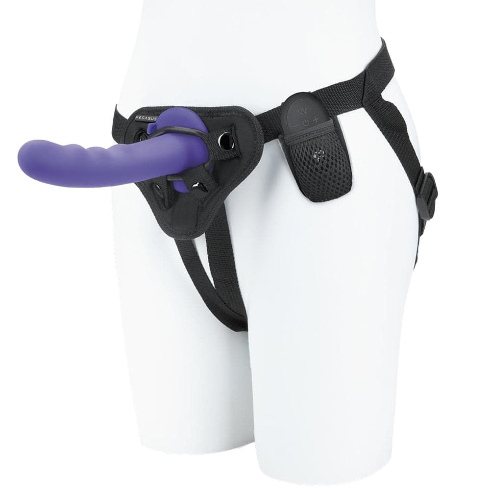 6&quot; Pegasus Wave Remote Control Dildo &amp; Harness - Purple