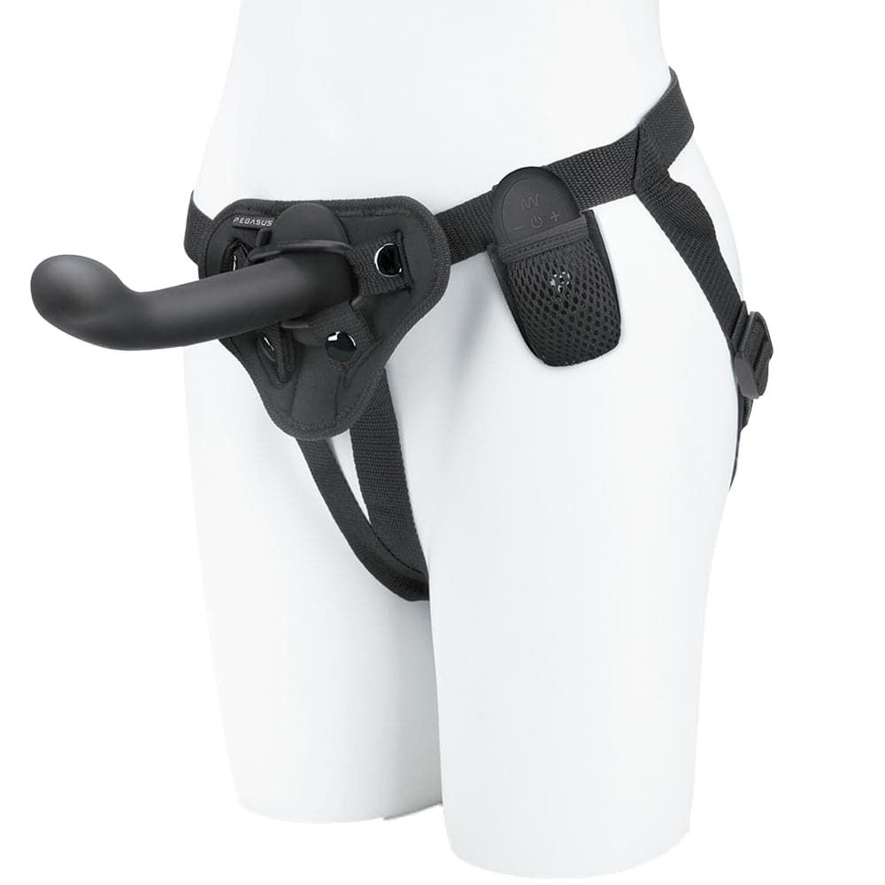 6&quot; Pegasus P-Spot/G-Spot Peg Remote Control Dildo &amp; Harness - Black