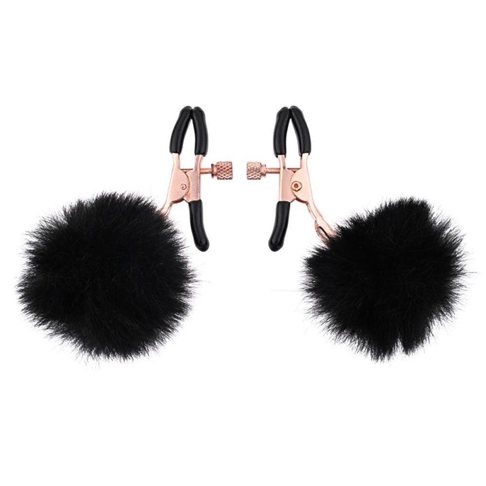 Sex &amp; Mischief Puff Ball Adjustable Nipple Clamps