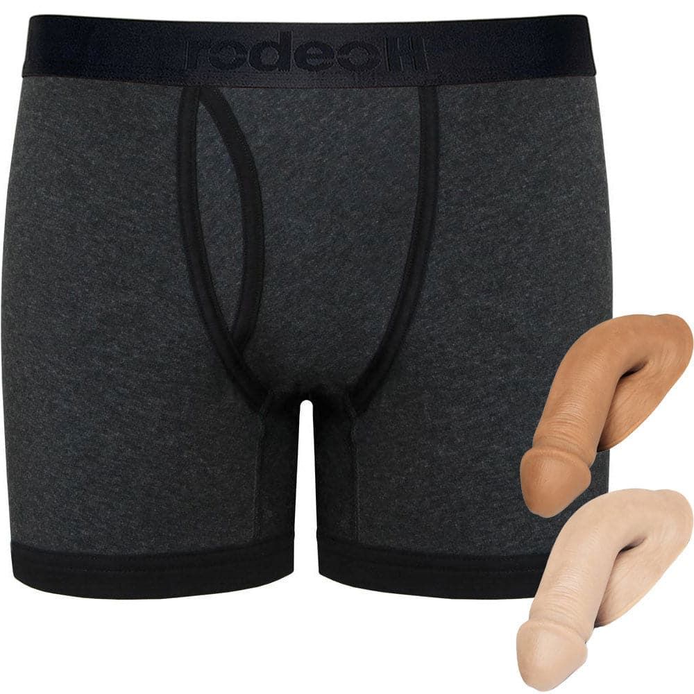 Shift 6&quot; Boxer Packer Underwear - Dark Gray &amp; Medium Mr. Limpy Package