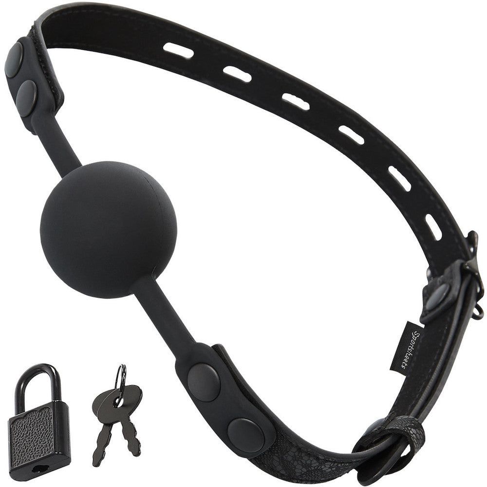 Locking Silicone Ball Gag - Black