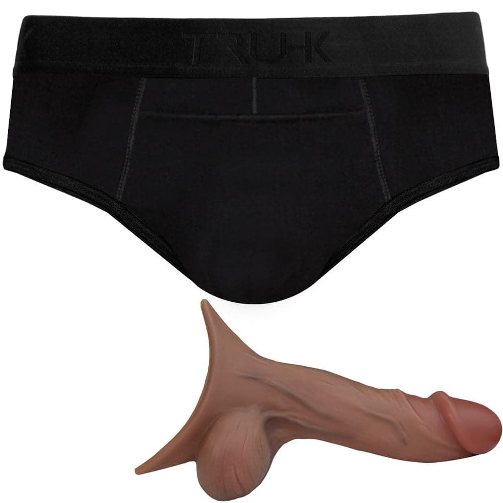 BLACK TRUHK - Pouch Front Brief Underwear with 6&quot; Dark Caramel  STP - PACKAGE DEAL
