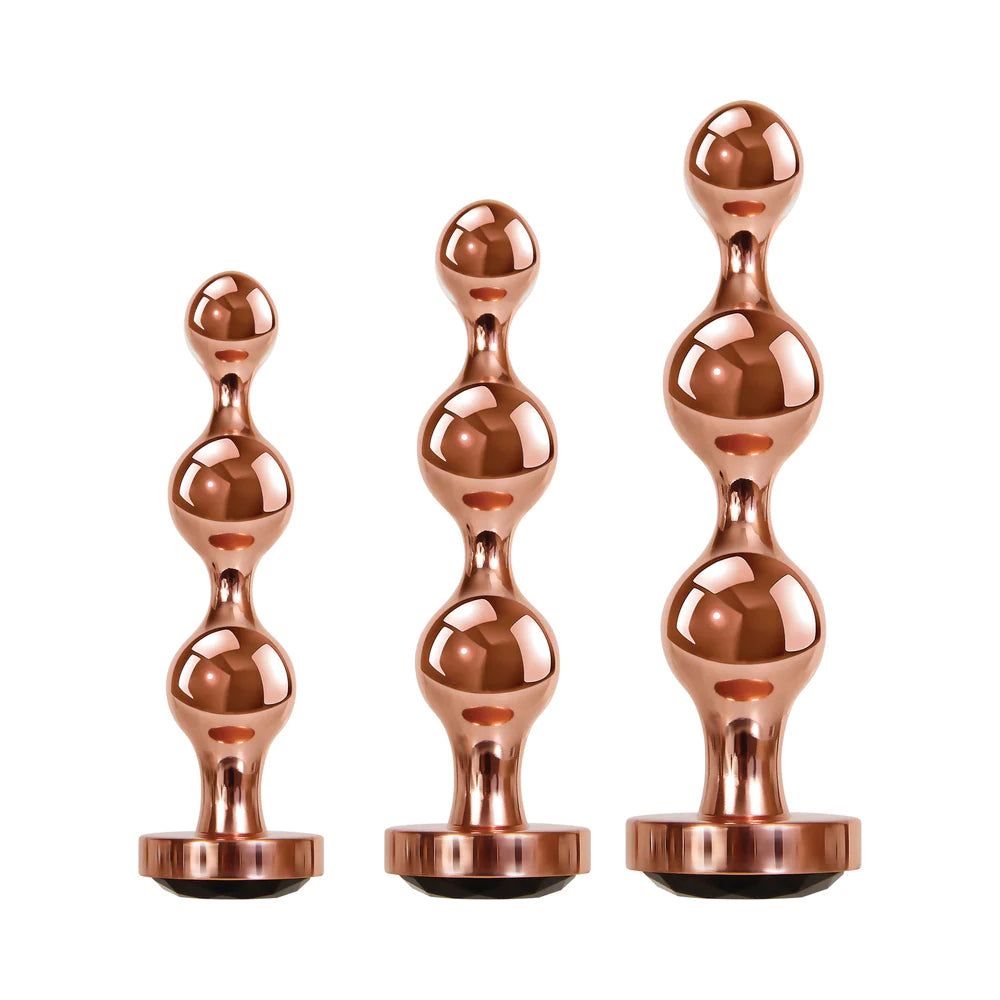 Gold Digger Rose Gold Aluminum Plug with Gem Base Set