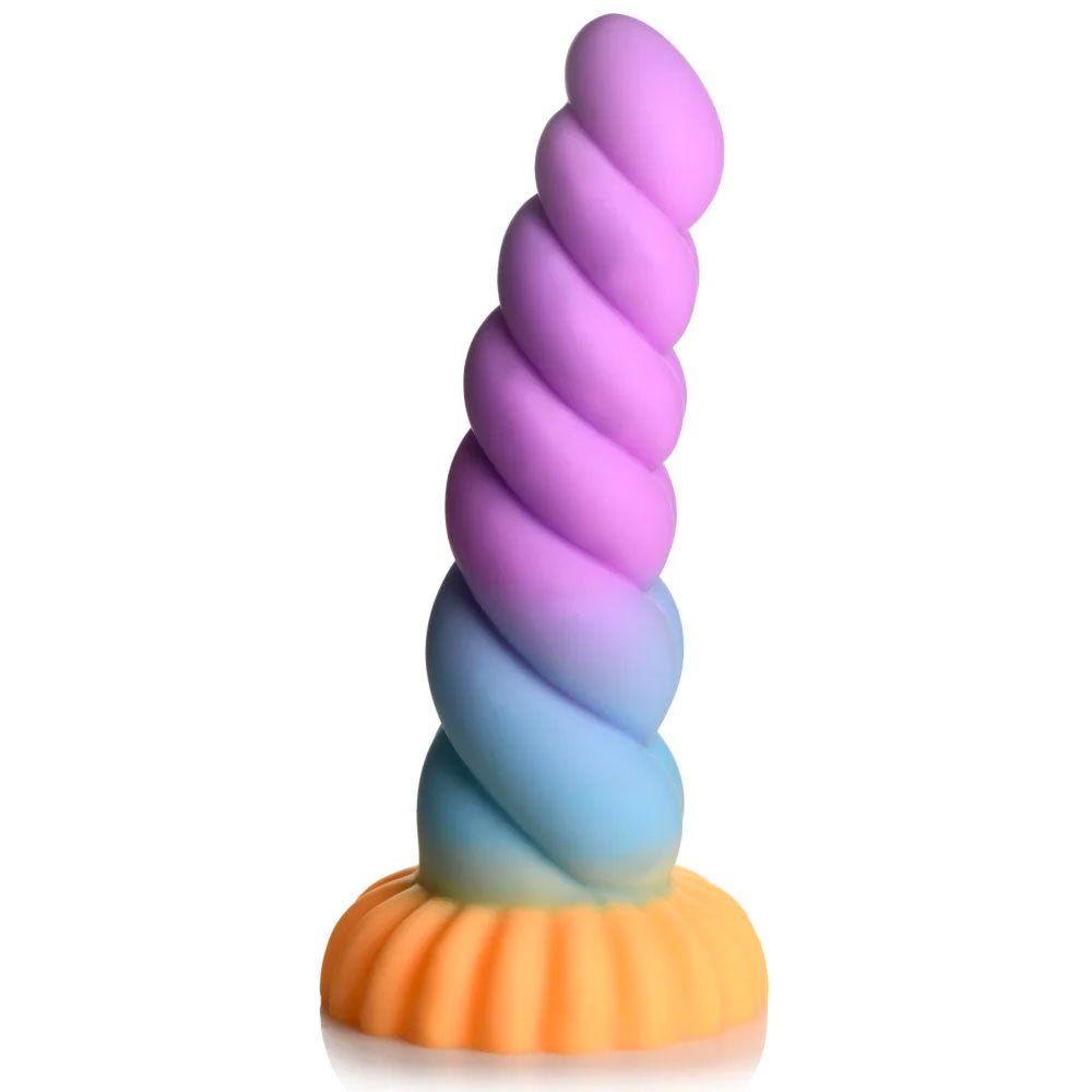 Mystique Silicone Unicorn Dildo - Orange, Blue &amp; Purple