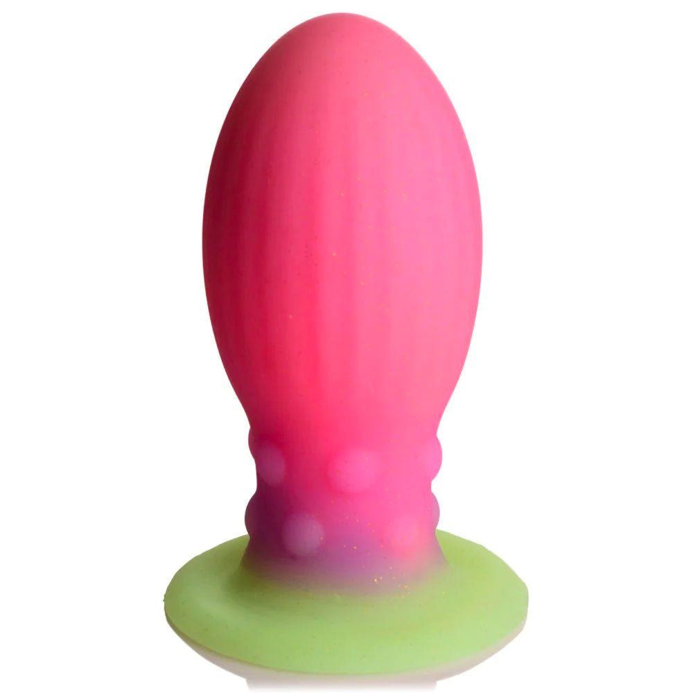Xeno Egg Glow In The Dark Silicone Egg - Pink, Purple &amp; Green