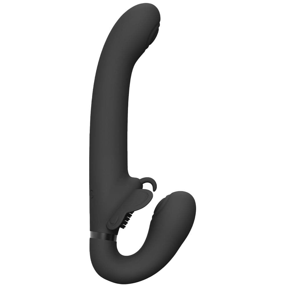 VIVE Satu Pulse-Wave &amp; Vibrating Strapless Strapon - Black