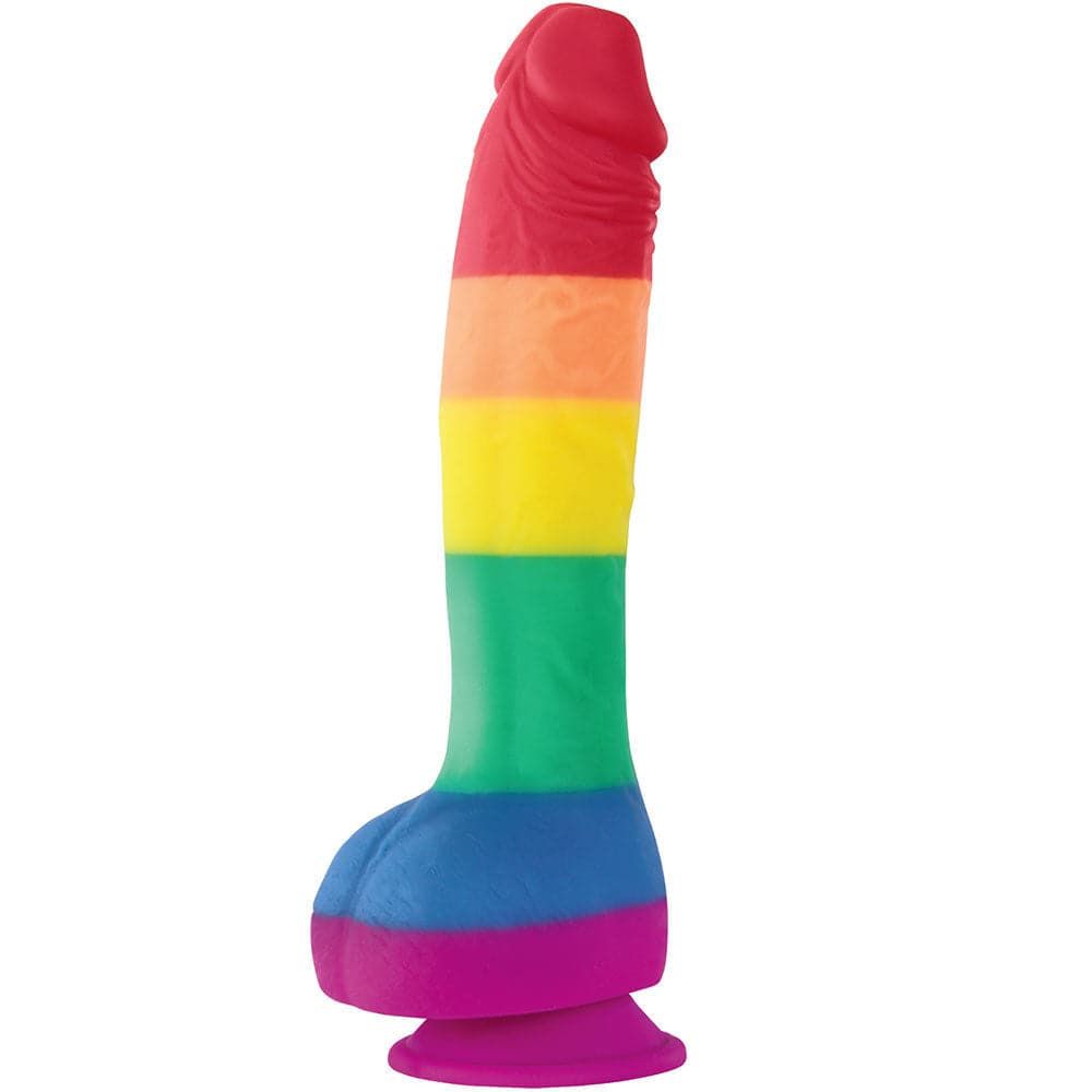 8&quot; Colours Pride Silicone Dildo - Suction Cup