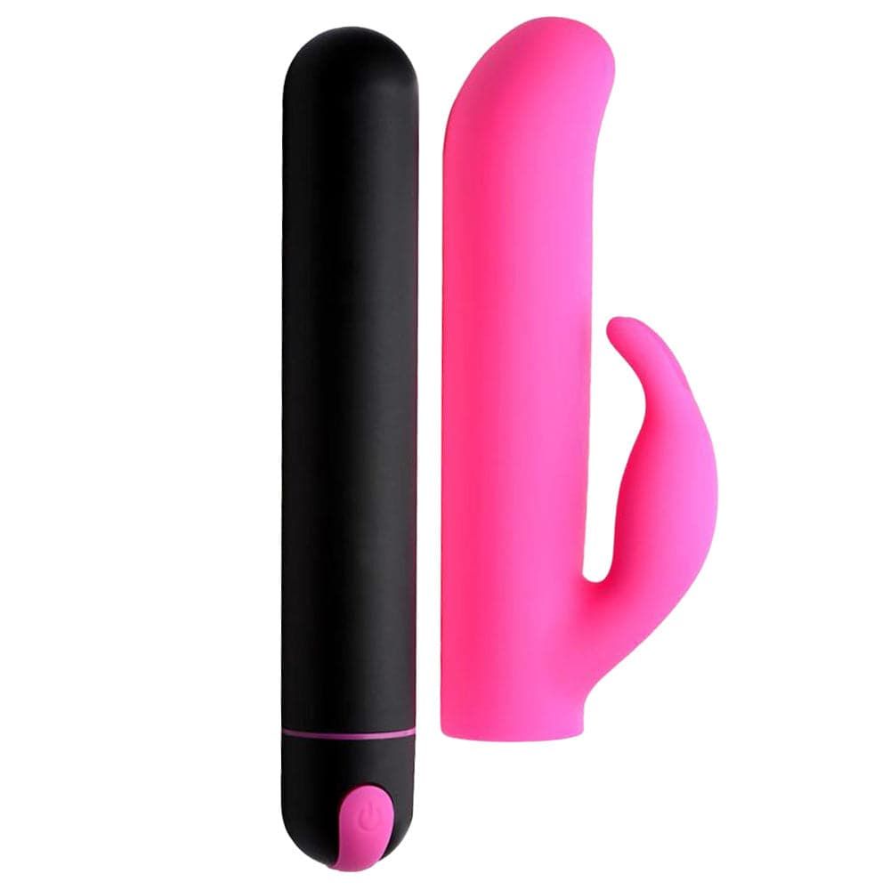 BANG! XL Bullet and Rabbit Sleeve - Rechargeable - Black &amp; Pink