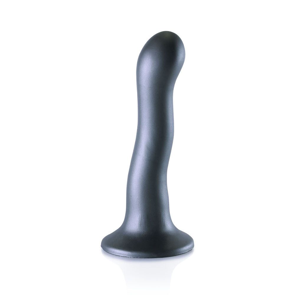 7&quot; Ouch! Curvy Ultra Soft G-Spot Dildo - Metallic Gray