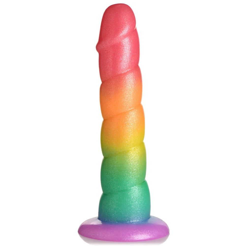 6.25&quot; Simply Sweet Swirl Rainbow Silicone Dildo