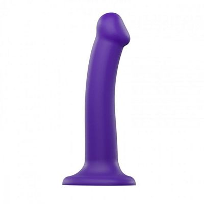 6.5&quot; Strap-On-Me Silicone Dual Density Posable Dildo - Purple - Medium