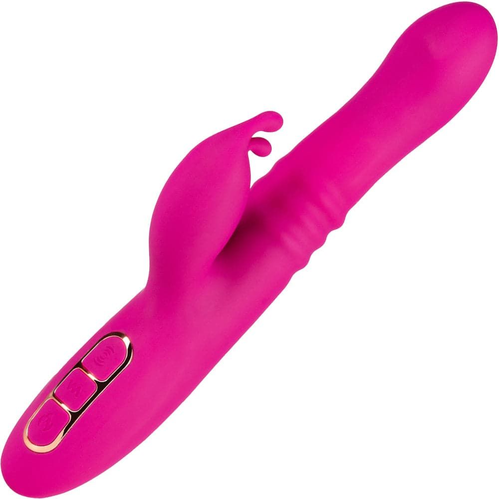 Lush Kira Rechargeable Silicone Rabbit Thrusting Vibrator - Velvet Pink