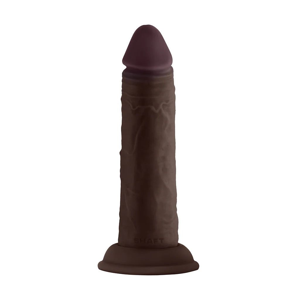 4.9&quot; Model J Dual Density Silicone Realistic Dildo - Mahogany/Chocolate