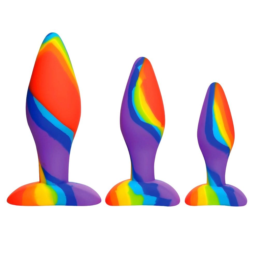 Simply Sweet Rainbow Silicone Butt Plug Set of 3