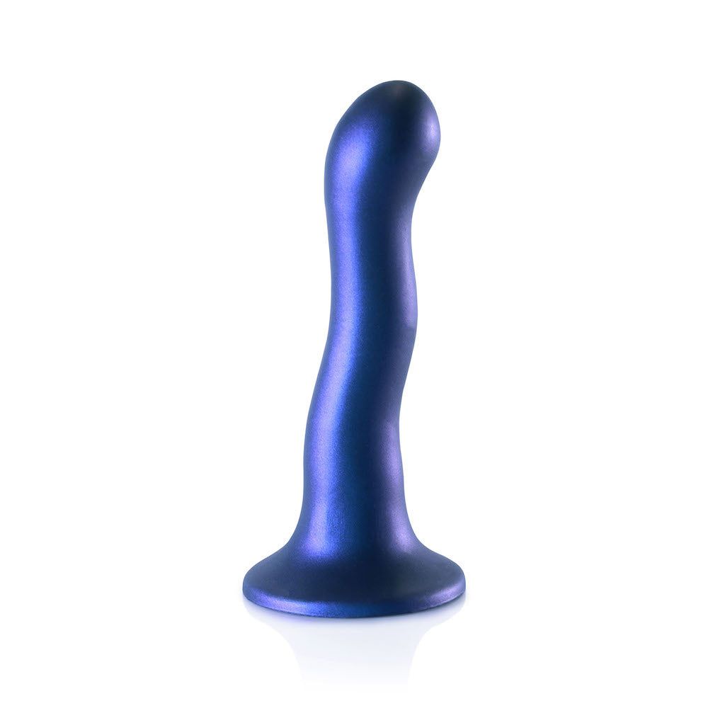 7&quot; Ouch! Curvy Ultra Soft G-Spot Dildo - Metallic Blue