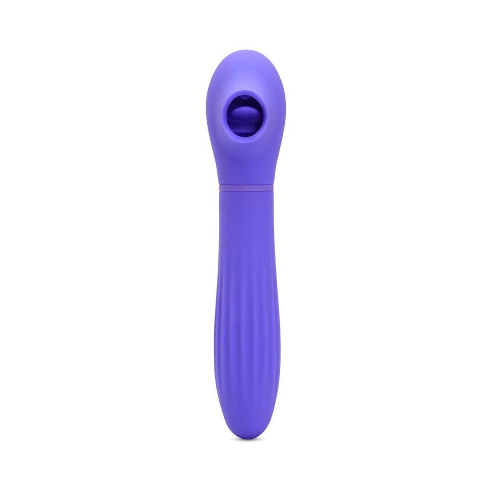 Triple Action Daisy Flickering Tongue Thrusting Vibrator - Ultra Violet