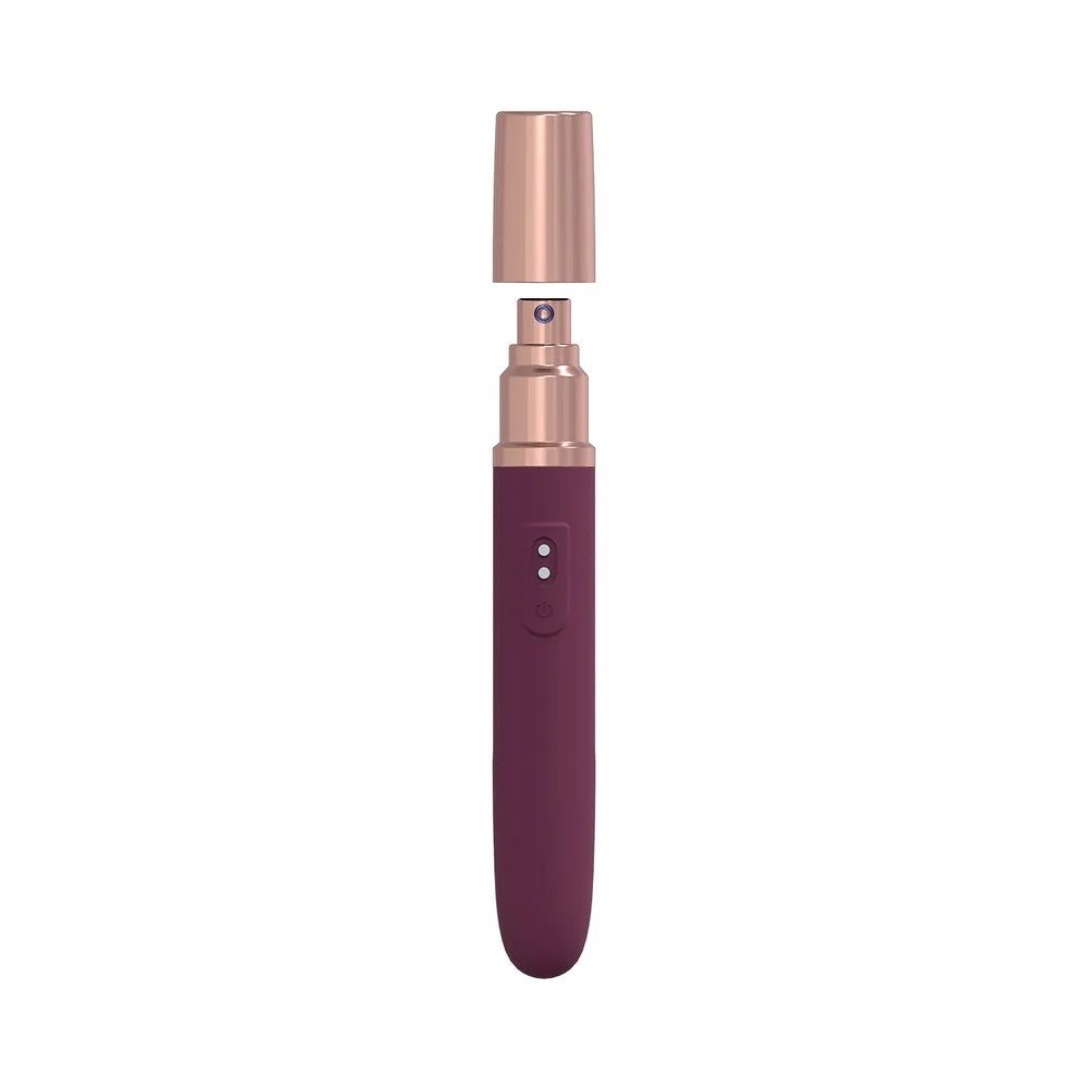 The Traveler 10 Speed Lubricant Dispensing Silicone Vibe - Burgundy
