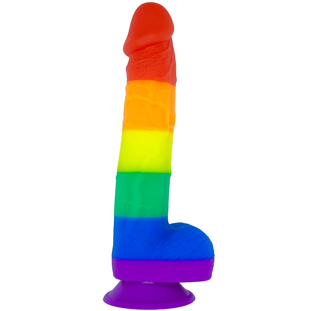 7&quot; Rainbow Silicone Suction Cup Dildo